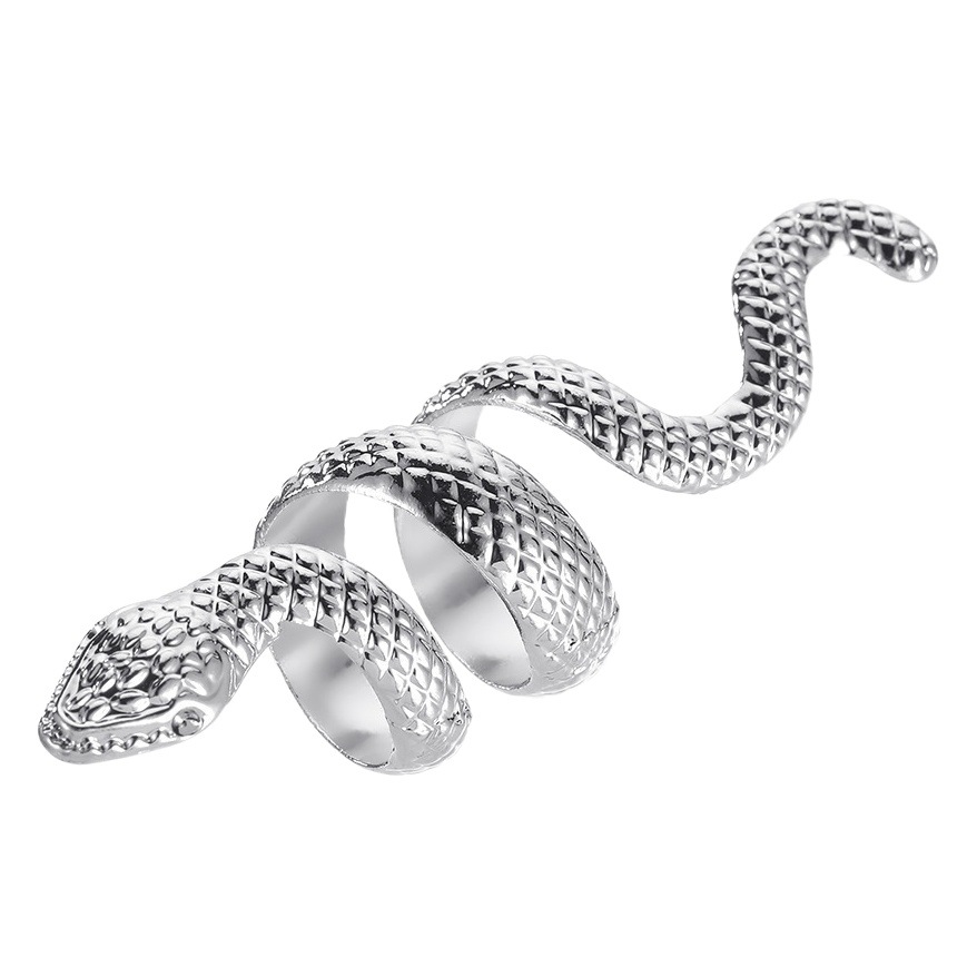 New Fashionable Metal Snake-Shaped Ring Exaggerated Personality European and American Style Snake Ring Creative Animal Hand Jewelry Wholesale
