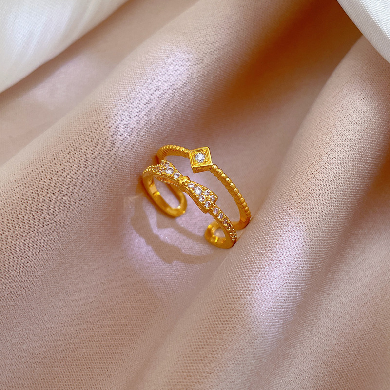 Anello aperto, fiocco, anello personalizzato, anello per l'indice, celebrità di Internet, lo stesso stile semplice e freddo_voghion.com