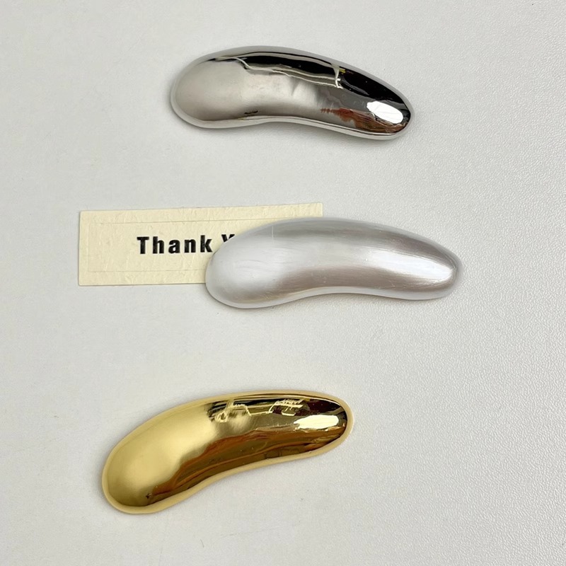 Minimalistische gladde metalen broche voor dames taille accessoire_voghion.com