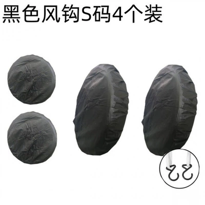Spare wheel cover: Taffeta Tire Cover Car Spare - black-upgraded-windproof-hook-s-size-4-pack-27-29inch73cm
