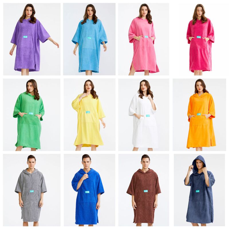 Amazon Thick Absorbent Poncho Bathrobe Microfiber Beach Towel Surfing Hooded Changing Robe Quick-Dry Wearable