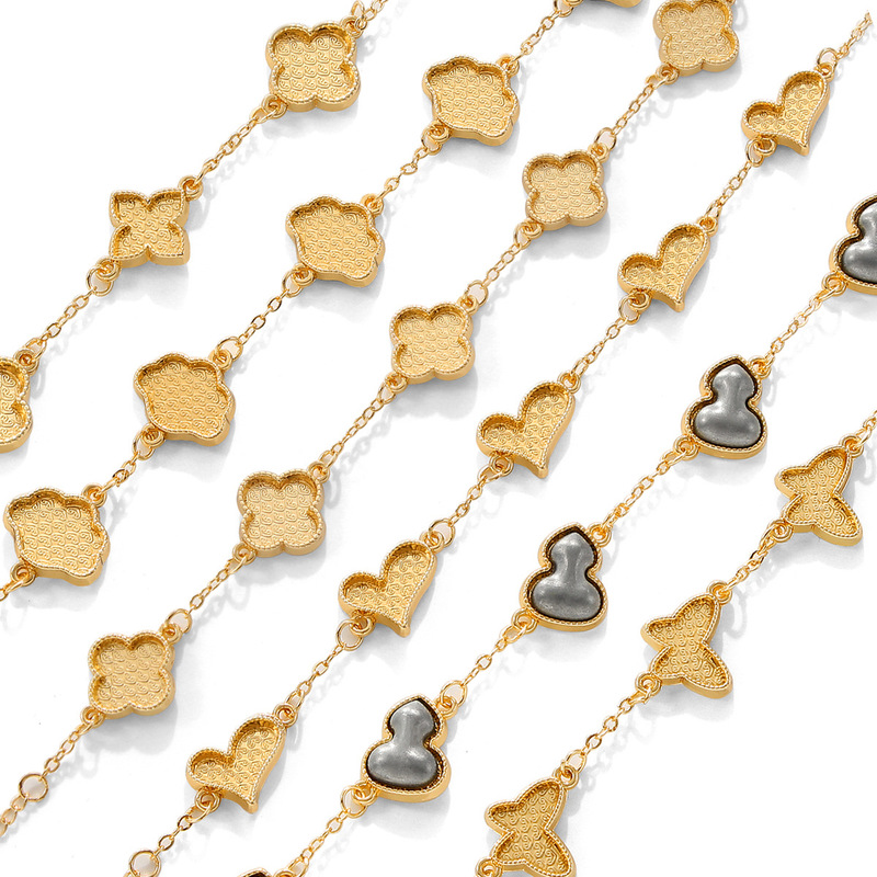 Popular Song Dynasty Brocade Gourd Bracelet with Cover, Five-Section Butterfly Base Accessory, Patchwork Filigree DIY Creative Handmade Jewelry