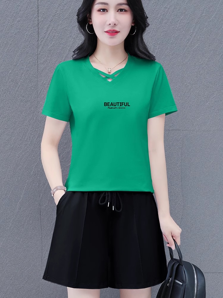 纯棉短袖短裤套装女2026新款夏季时髦洋气跑步灰色休闲运动两件套