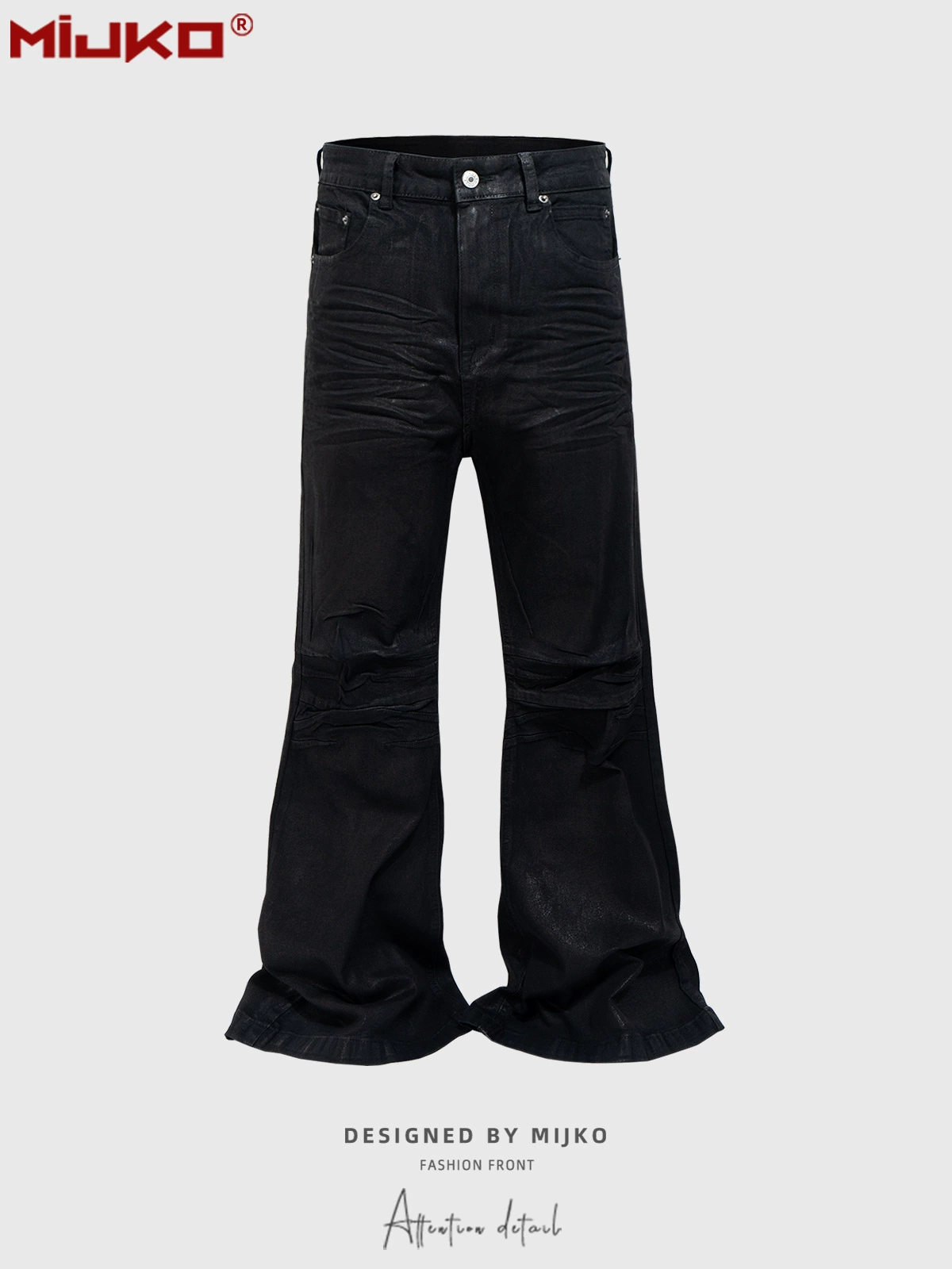 Брюки Mijko унисекс микро bootcut, прямой крой, чёрные, размеры M–XXL