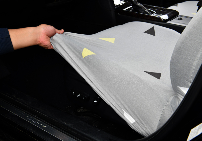 Elastic full-cover fabric seat cover for ride-sharing vehicles, waterproof, suitable for both driver and passenger seats, with elastic edges