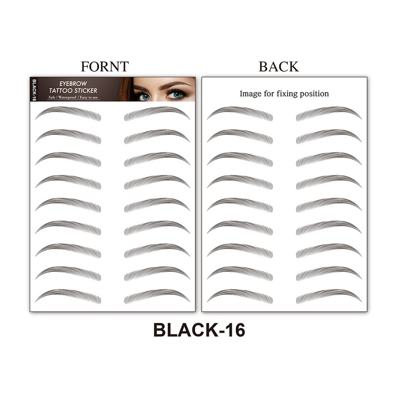 3D Waterproof Eyebrow Tattoo Stickers Realistic Stickers Black Brown Popular European and American Eyebrow Stickers Sheintemu Fun Stickers