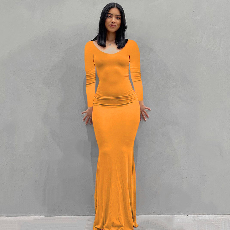 Europa y América transfronteriza nueva Kardashian desnata mono de las mujeres Vestido largo de comercio exterior casual SLIM-Fit de manga larga mono de casa image 9