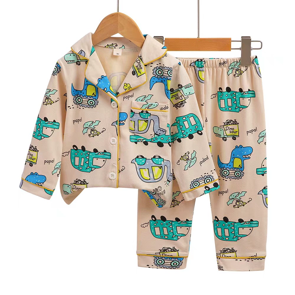 Children's long-sleeve, pijama, set, cardigan, cartoon trousers, children's clothing