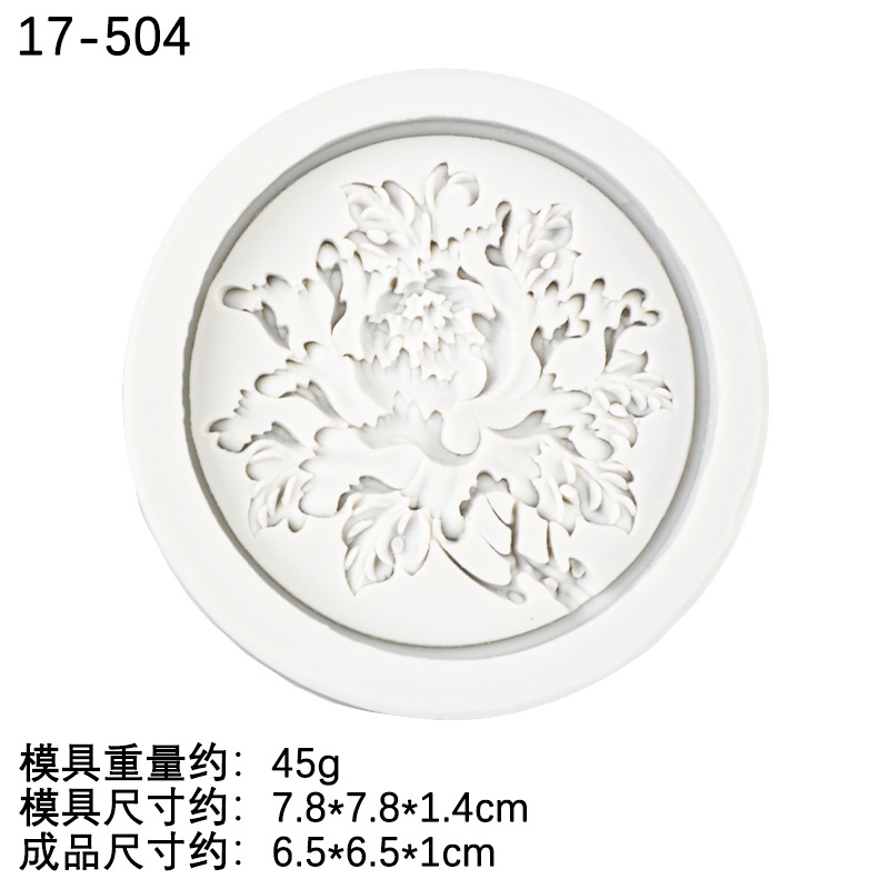 Estilo chino dragón patrón peonía flor doble Xi patrón de silicona molde hecho a mano jabón aromaterapia vela molde creativo decoración para hornear