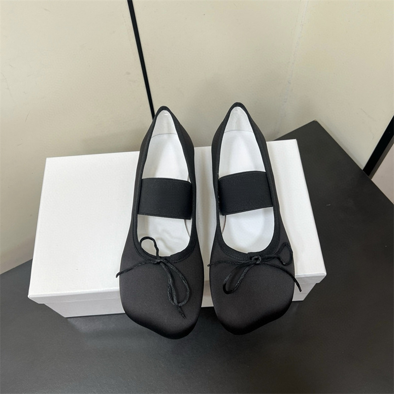 高定版M6马吉拉苹果头牛皮面芭蕾舞单鞋女松紧织带平底玛丽珍单鞋|undefined