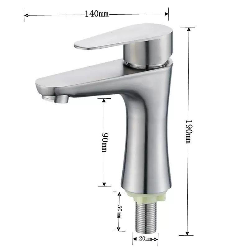 304不锈钢洗脸面盆水龙头家用卫生间 冷热龙头洗漱面盆单冷水龙头