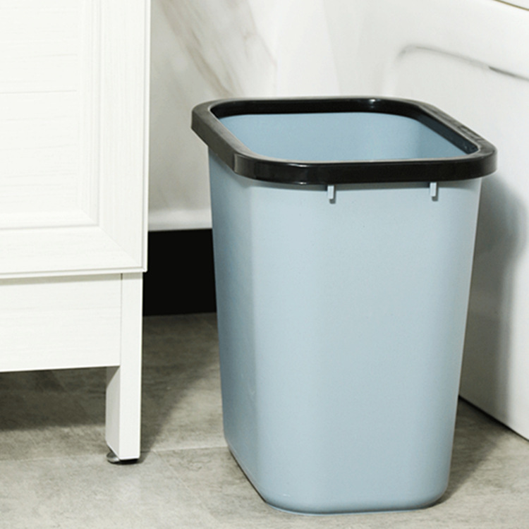 Hotel doméstico cubo de basura engrosada con anillo de presión Hotel inodoro plástico estrecho ignífugo cuadrado habitación de invitados baño sin tapa