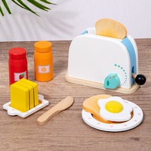 木制面包机儿童仿真益智早教烤面包制作模拟早餐亲子互动厨房玩具