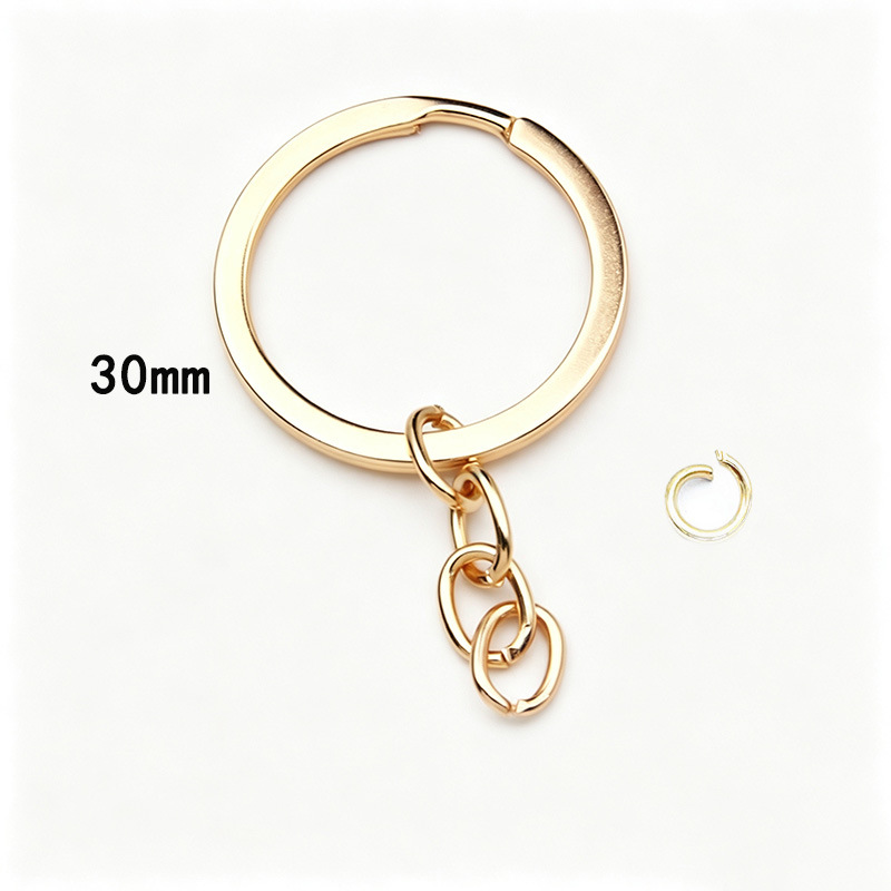 Accesorios de joyería llavero colgando cuatro cadenas llavero colgando anillo plano llavero colgante accesorios llavero abierto anillo