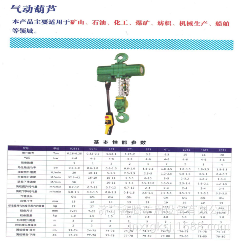鑫腾销售煤矿用气动葫芦钢丝绳电动葫芦20T电动吊葫芦防爆电动葫