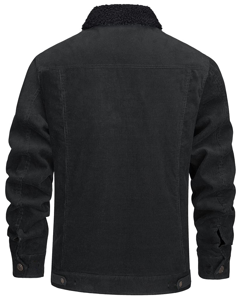 Men's 2024 new corduroy lapel long sleeved plush loose casual men's jacket_voghion.com