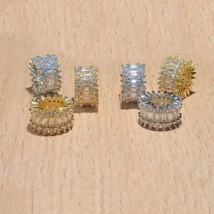 Crystal Accessories 14K Gold-Filled Color-Preserving Zircon Wheel Beads Large Hole Spacer Beads Barrel Beads Pendant DIY Bracelet Necklace with Beads