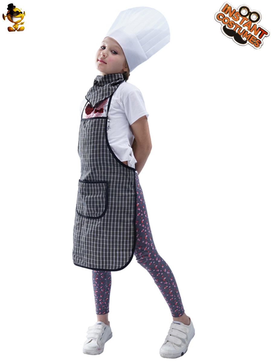 Transfronterizo nueva niña Chef Delantal disfraz de la etapa de disfraces juego de rol traje Cosplay ropa