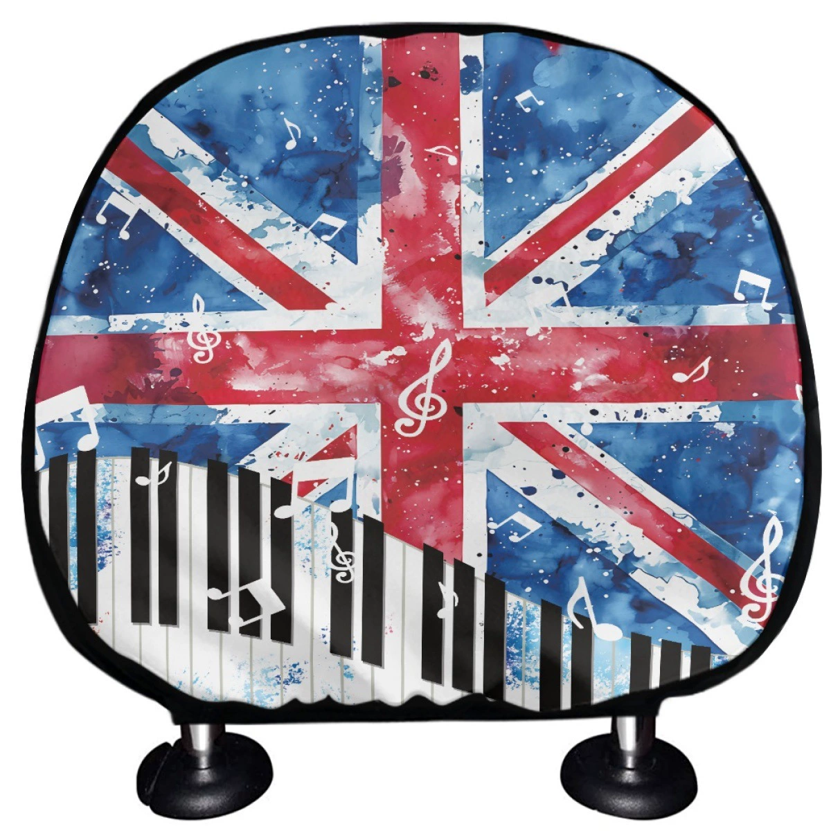 Цельный чехол на подголовник автомобиля, высококачественный полиэстер, высокая эластичность, доступны несколько цветов, принт с флагом Британского Юнион Джека.