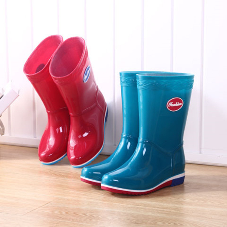 허에생위안 여성용 레인부츠, 겨울용 플러스벨벳 보온 방수 플라스틱 신발, 장마철 필수템