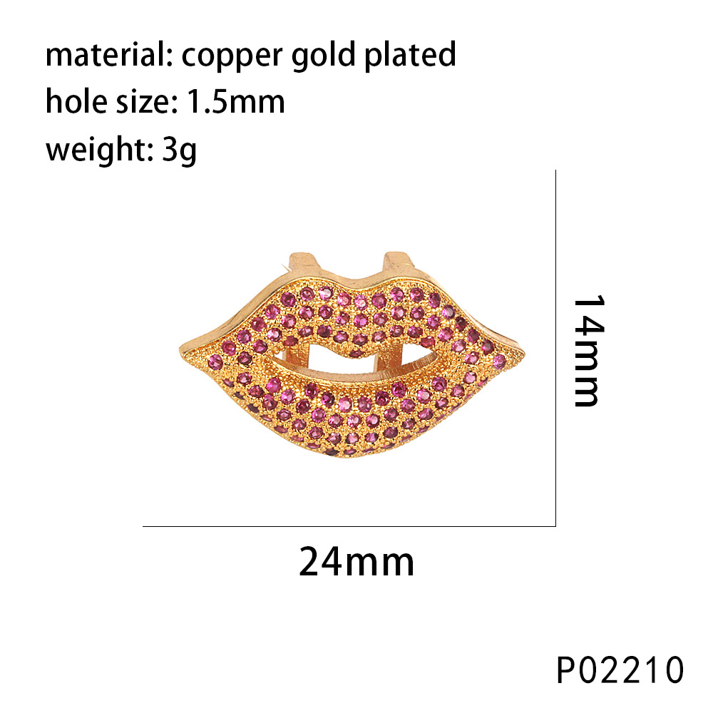 3g Weight Beads Jewelry Making Type 14*17mm Jewelry Making Size DIY Jewelry Accessories Classification 1 Piece Quantity Copper Material Lips, Heart Shape Pattern All Seasons Season Casual, Glam Style 1 Piece 14*17mm Copper Lips Heart Shape Beads 10