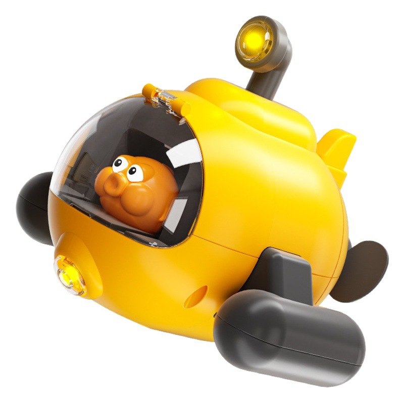 Water Toys, Glowing Cute Pet Ejection Submarine, Baby Baby Bathroom Bath Toy, Wind-Up Toy Boat