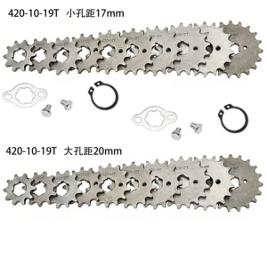 Motosiklet Aksesuarları 420 Zəncir Dişlisi 17/20mm Dəlik Aralığı 10-19 Diş