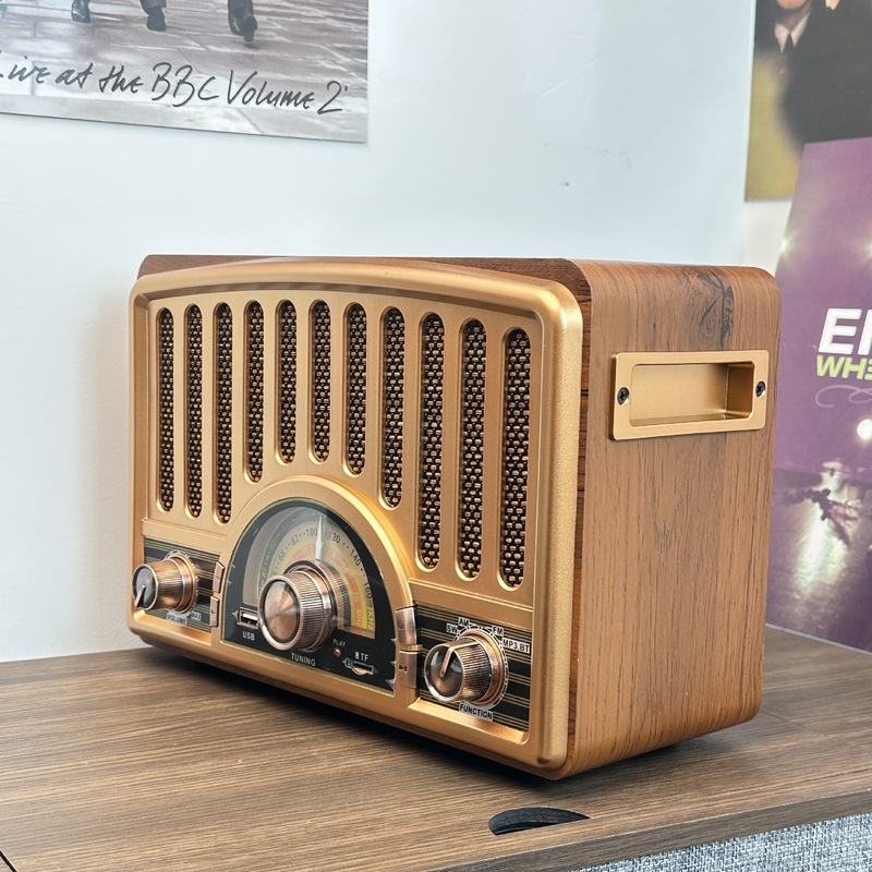 ヨーロッパのレトロなクラシックなノスタルジックなデスクトップ高齢者ラジオフルバンド Bluetooth カード再生オールインワンラジオ|undefined