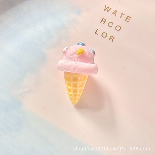 Macaron color star ice cream cone simulation food toy resin accessories diy glue cream glue mobile phone case