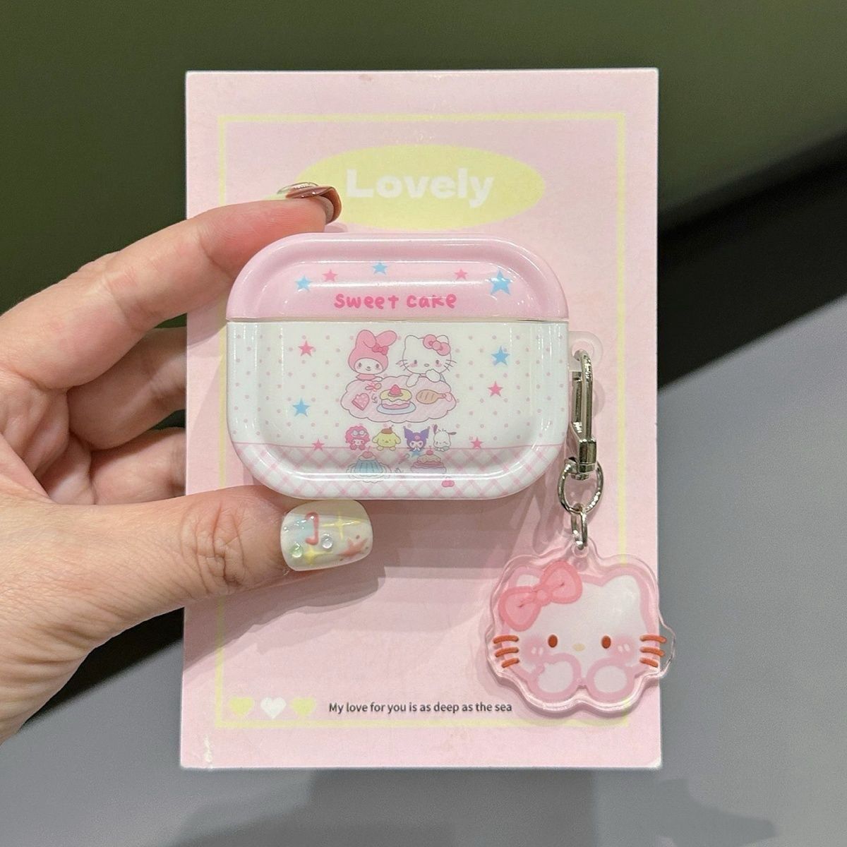 Wave Point Birthday KT Cat es adecuado para AirPods 4G 3G 2G Bluetooth Pro2 / 3 Apple Earphone Case