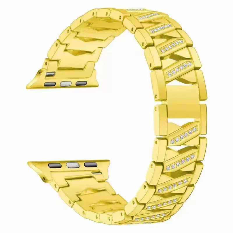 Подходит для Apple iWatch 8 Sanzhu X -характер Drilling Ribbon Apple Watch765432SE Латунный сплав стальной пояс