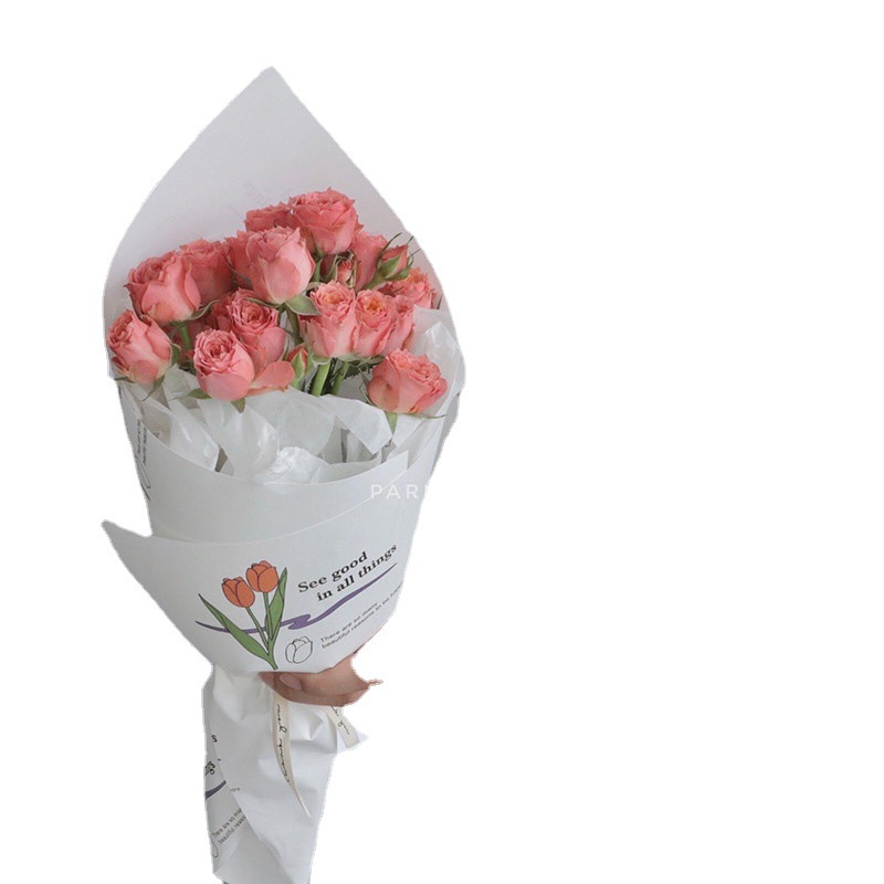 Papel de Regalo, Material para Envolver, Papel Decorativo para Flores, Papel para Floristería, Productos de Papel Decorativo, Caja de Regalo, Papel para Envolver Tulipanes, Estilo Ins