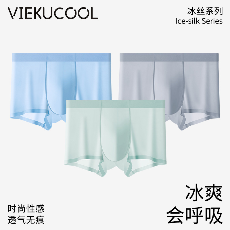 2026 New Model Ice Silk Men's Seamless Sports Lightweight Mask Pants Solid Color Antibacterial Boxer Briefs Direct from Manufacturer 2026 New Model Ice Silk Men's Seamless Sports Lightweight Mask Pants Solid Color Antibacterial Boxer Briefs Direct from Manufacturer