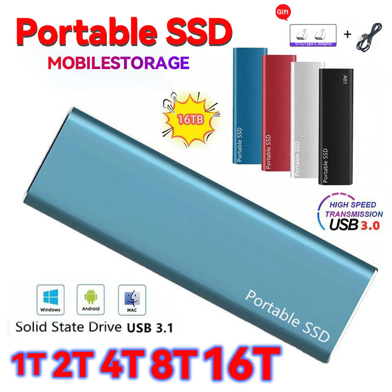Factory Specializes in Cross-Border Popular Mobile Solid State Drive Ssd Large Capacity 8t 16t Portable High-Speed 2t Hard Drive