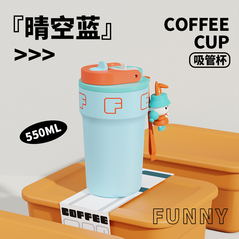 Nuevo taza de café de muñeca de doble bebida 316L taza de acero inoxidable de alto valor facial para niños y niñas tazas de agua al aire libre