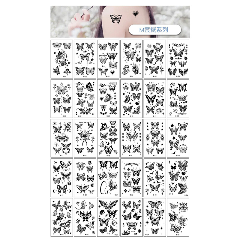 Pequeñas pegatinas de tatuajes de flores impermeables frescas, tatuajes de hombres y mujeres sexy, cicatrices desechables, pegatinas de tatuajes de rosas personalizadas