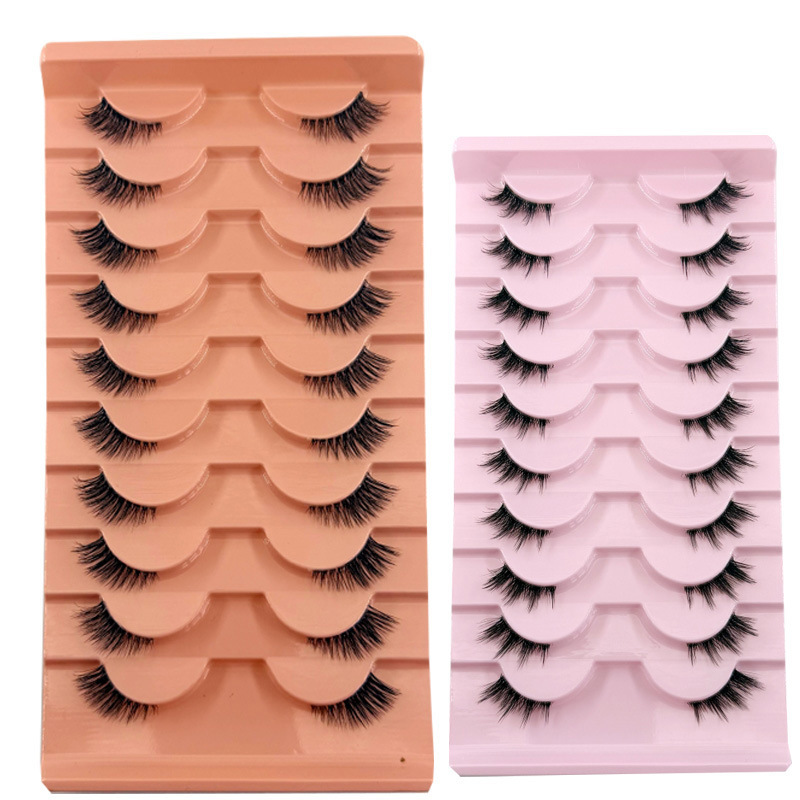 Cross-Border European and American Fox-Style Wet-Look Transparent Stem Half-Strip False Eyelashes, Pack of Ten Pairs, Natural 3D Multi-Layered Eye Corner False Eyelashes Cross-Border European and American Fox-Style Wet-Look Transparent Stem Half-Strip False Eyelashes, Pack of Ten Pairs, Natural 3D Multi-Layered Eye Corner False Eyelashes