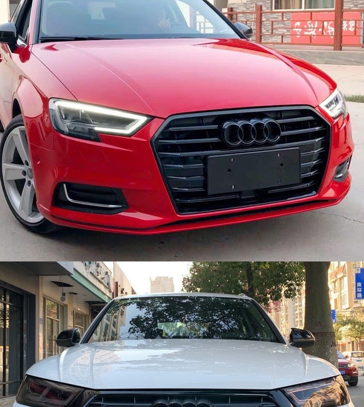 Suitable for Faw Audi Four-Ring A3A5A4La6Lq5Q7 Center Grille Emblem, Rear Emblem, Front and Rear Emblems, Black Modified Car Emblem