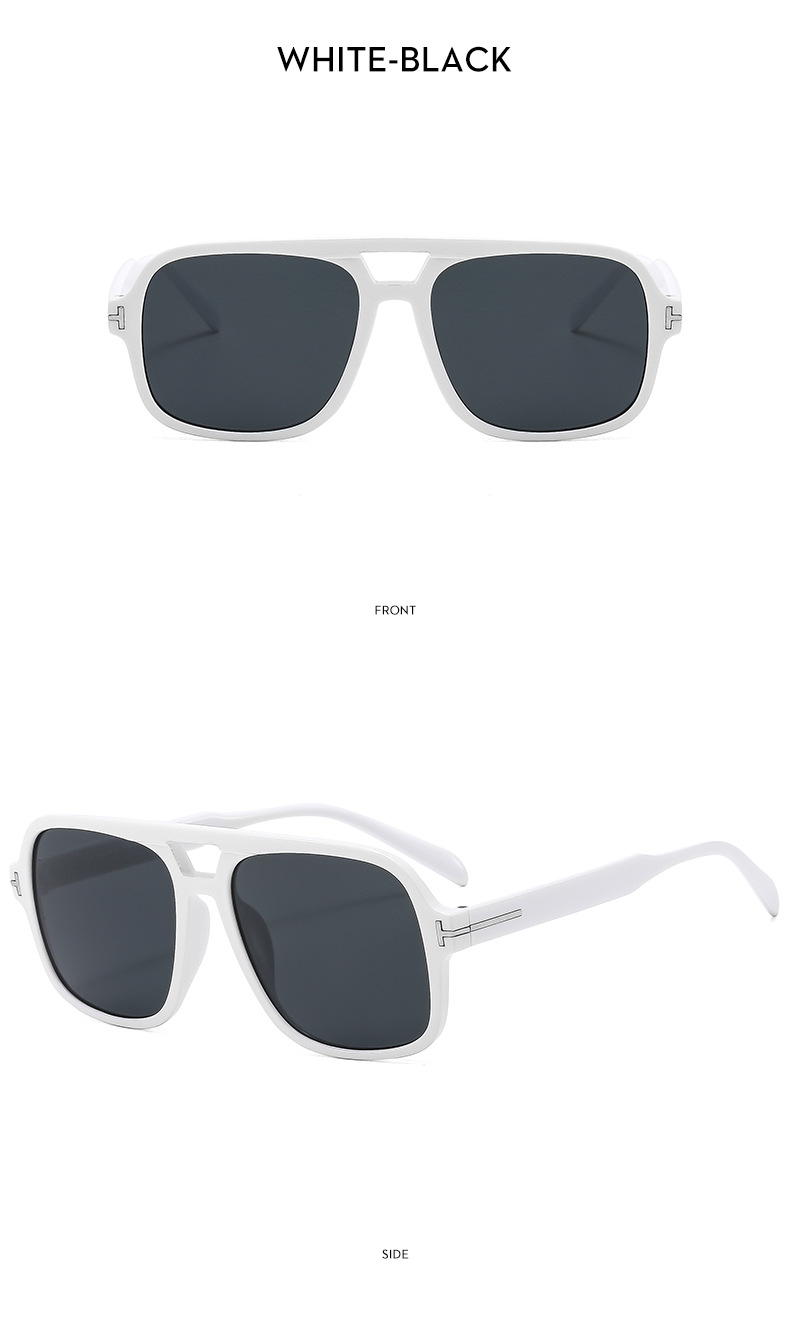 25g Weight Full Frame Glasses Structure Sunglasses Classification PC, UV400 Protection Lens Material Square Glasses Style Travel, Party Occasion Solid Color Pattern All Seasons Season Unisex Gender Streetwear Style Grey, Black Color Streetwear Solid Color PC UV400 Protection Square Full Frame Women's Sunglasses 15