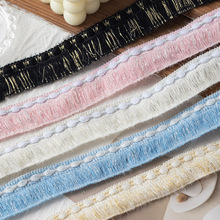 工厂直销 3.5CM双锁边彩色流苏小香风织带 DIY舞蹈服女装装饰带