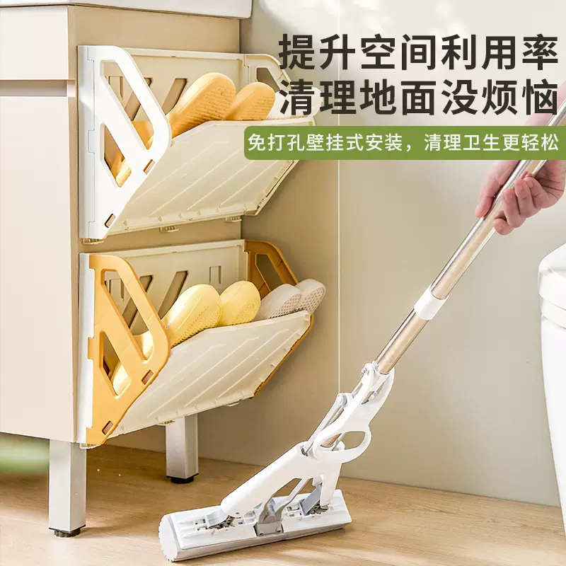 鞋架家用门口可折叠多层门后收纳架壁挂式免打孔多功能鞋子收纳架