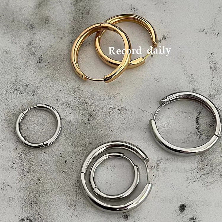 WXLSTUDIO 5/8 10:00 Plafond~Boucles d'oreilles rondes unies à la mode, simples et polyvalentes, exquises_voghion.com