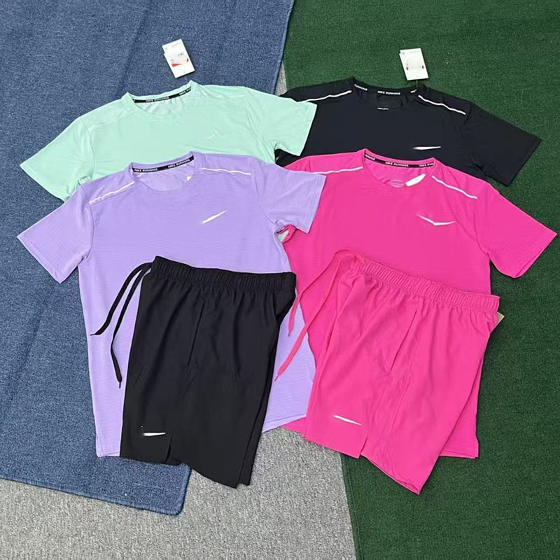 Athletic Training Clothing for Sports Students, Foreign Trade Fitness Running Quick-Dry Set, Quick-Dry Breathable Loose Casual Short-Sleeve Shorts