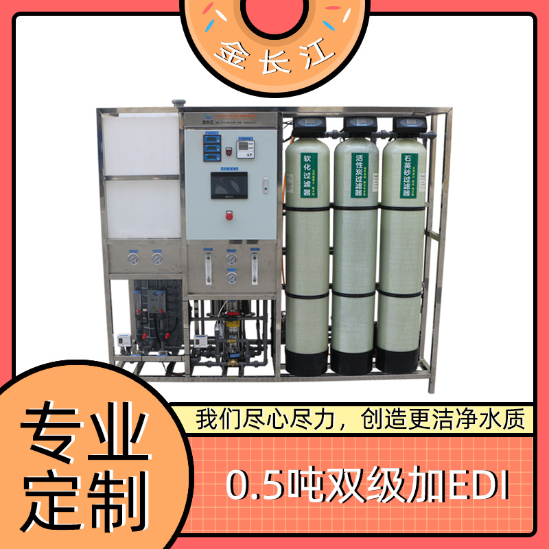 出口0.5吨双级加EDI加抛光设备 净水处理专业机器纯水超纯水机