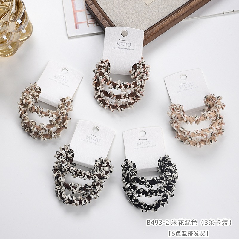 [Carga de tarjeta] sensación de alto nivel coreano de cabello de código de barras de moda de alta elasticidad de cabello anillo de cabello correa de cola de caballo