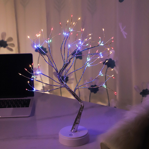 Amazon Christmas 108 lights led copper wire tree light touch switch starry night light indoor decoration tree light