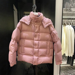 新款moncle*r蒙口家粉雾面玛雅maya干枯玫瑰粉羽绒服女加厚外套原