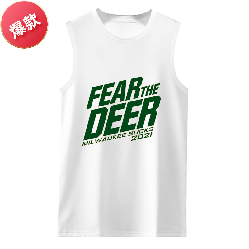 2021 Phoenix Team Milwaukee Basketball Finals Team Uniform Pure Cotton Vest Men's Sleeveless T-shirt Clothes