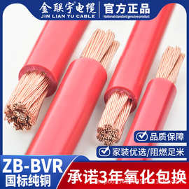 金联宇电缆国标BVR10 16 25 35 50平方铜芯线单塑家用硬线阻燃电