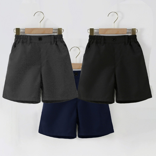 Children's navy blue suit shorts for boys, dark blue formal pants for school children, black summer thin version for performances